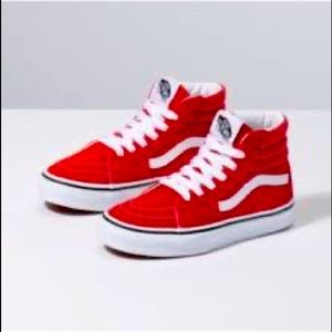 Used high top red Vans sneakers